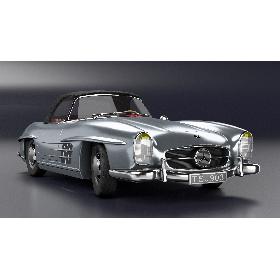 1960 Mercedes Benz 300SL Roadster [low poly] 3D model